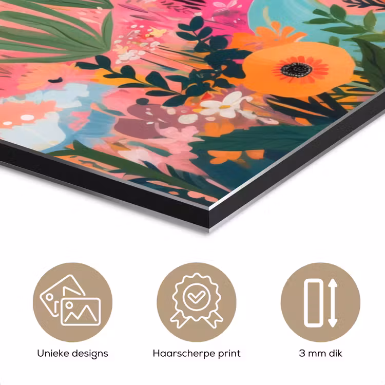 Aluminium schilderij - Rivier - Diepte - Bloemen — 7