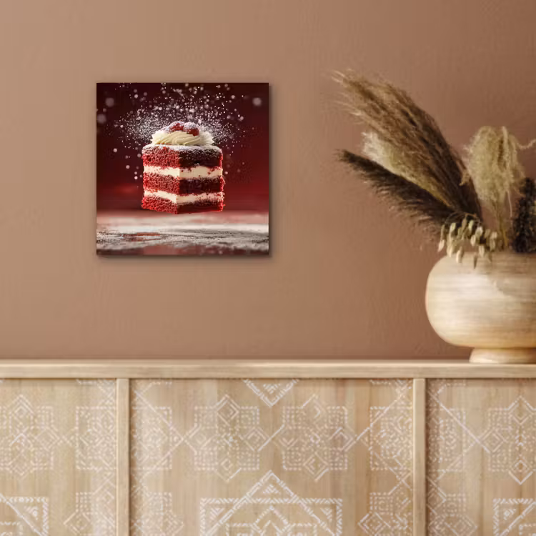Aluminium schilderij - Rode - Velvet - Taart - Eten — 5