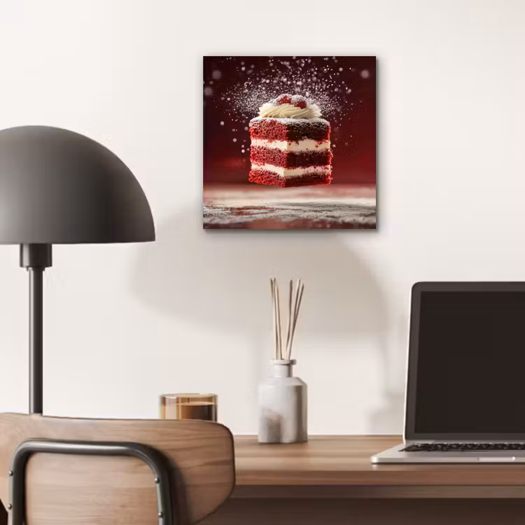 Aluminium schilderij - Rode - Velvet - Taart - Eten — 6