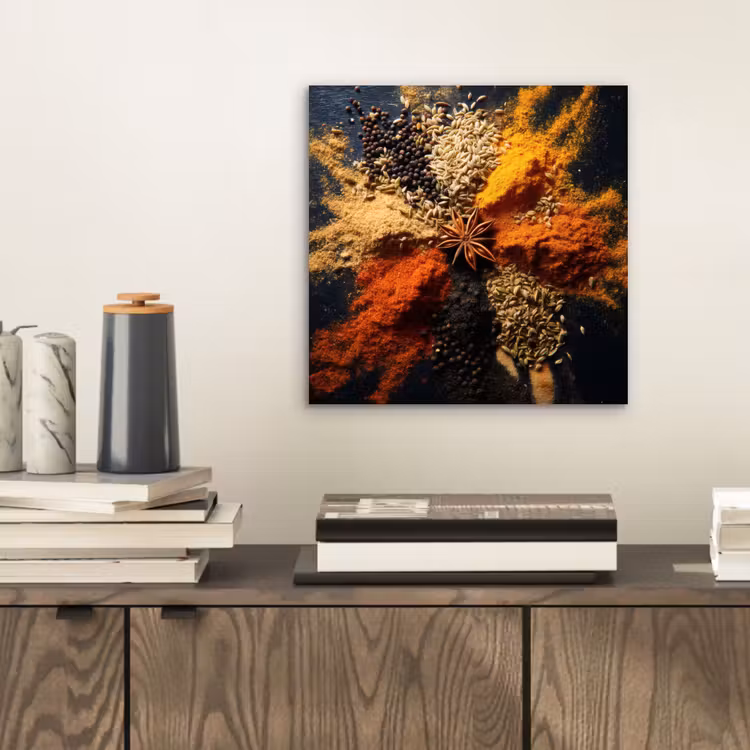 Aluminium schilderij - Specerijen - Explosie - Oranje — 2
