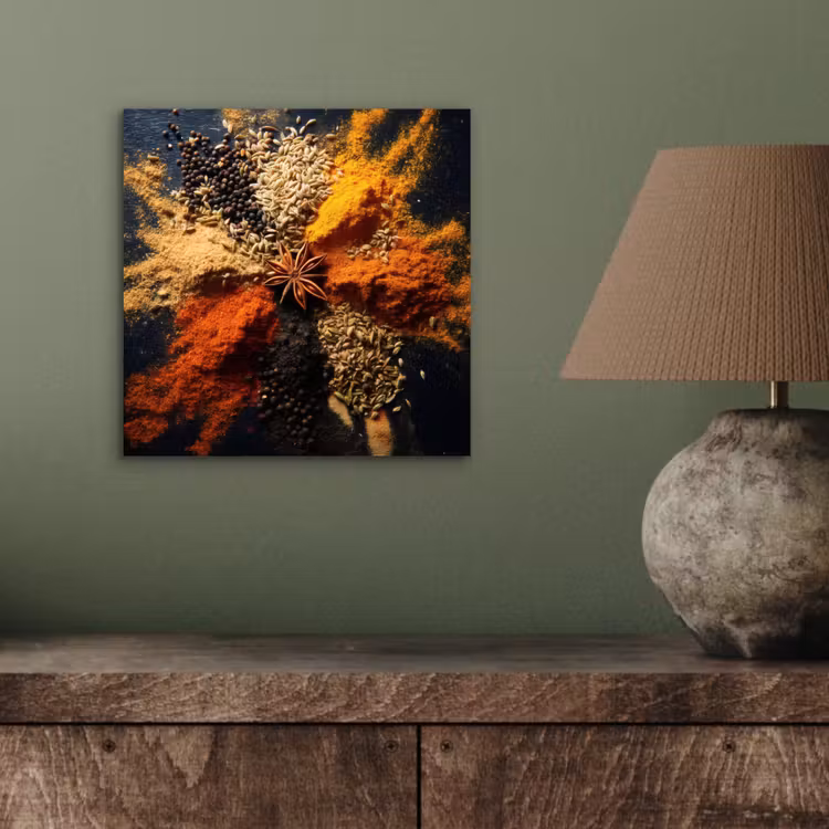 Aluminium schilderij - Specerijen - Explosie - Oranje — 3