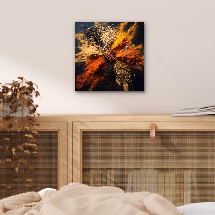 Aluminium schilderij - Specerijen - Explosie - Oranje — 4