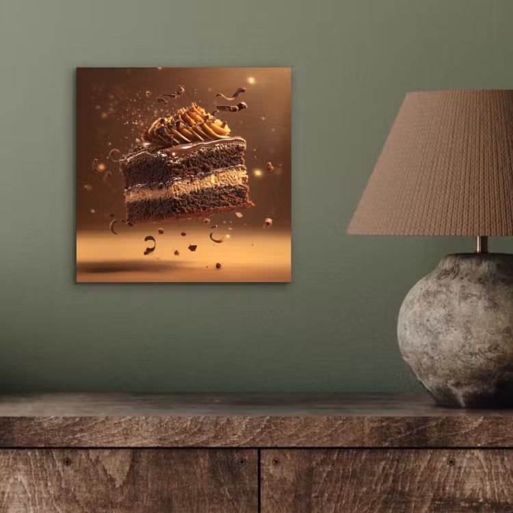 Aluminium schilderij - Taart - Chocolade - Eten - Brownie — 3