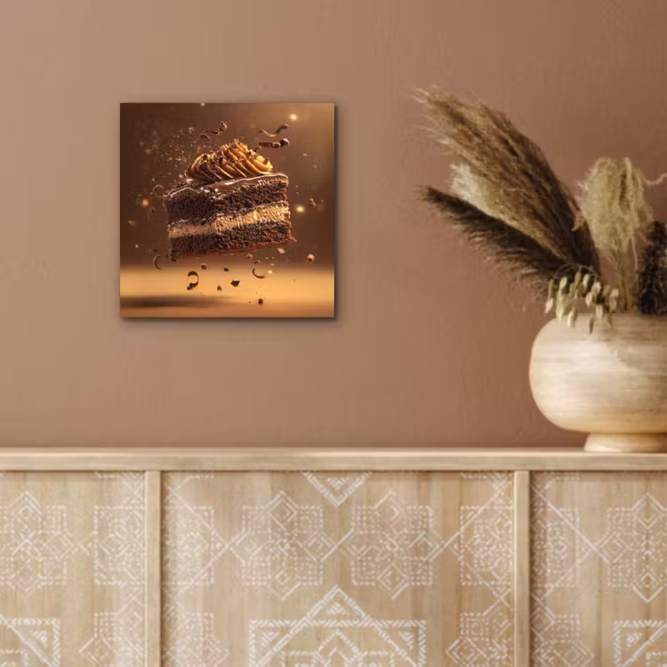 Aluminium schilderij - Taart - Chocolade - Eten - Brownie — 5