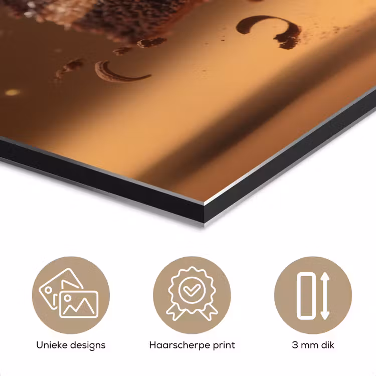 Aluminium schilderij - Taart - Chocolade - Eten - Brownie — 7