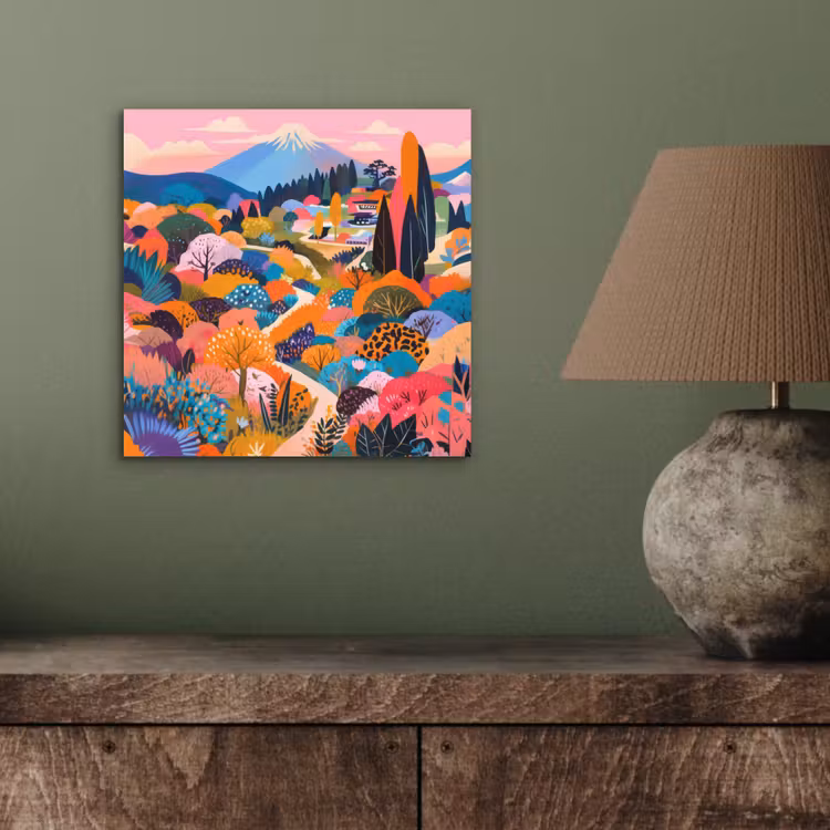Aluminium schilderij - Witte bergtop - Modern - Kleurrijk — 3
