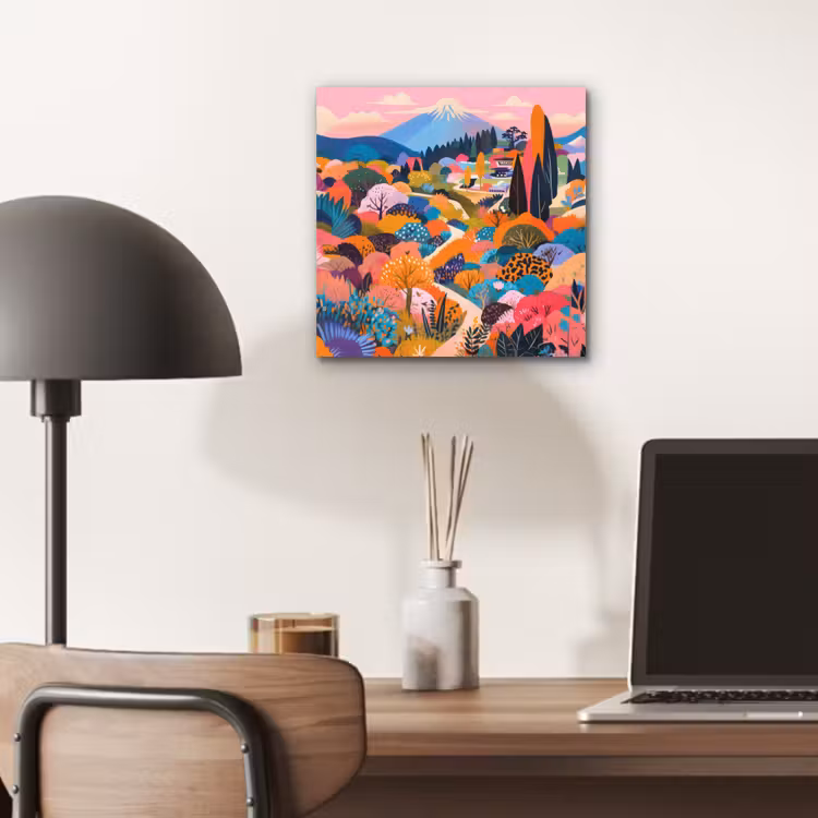 Aluminium schilderij - Witte bergtop - Modern - Kleurrijk — 6