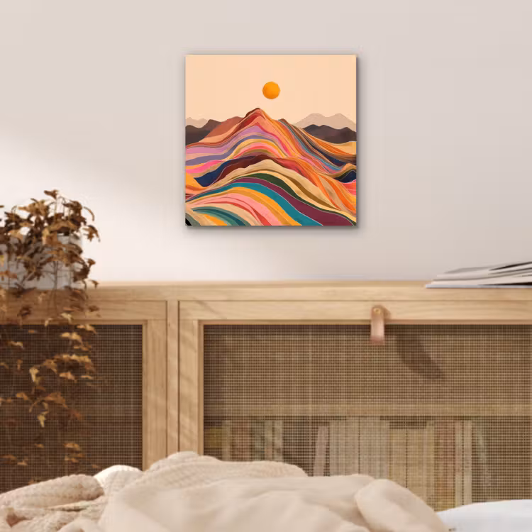 Aluminium schilderij - Zon - Kleurrijk landschap - Bergen — 4
