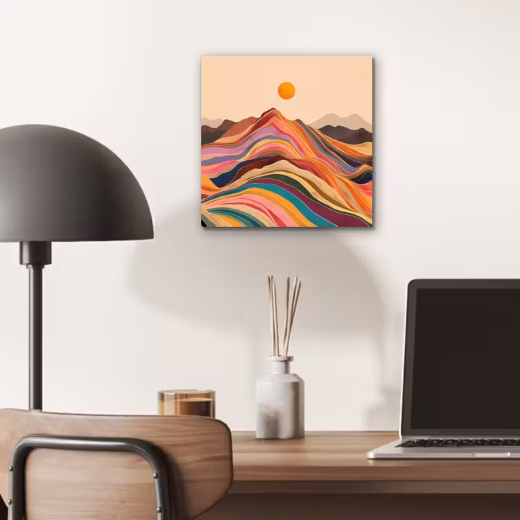 Aluminium schilderij - Zon - Kleurrijk landschap - Bergen — 6