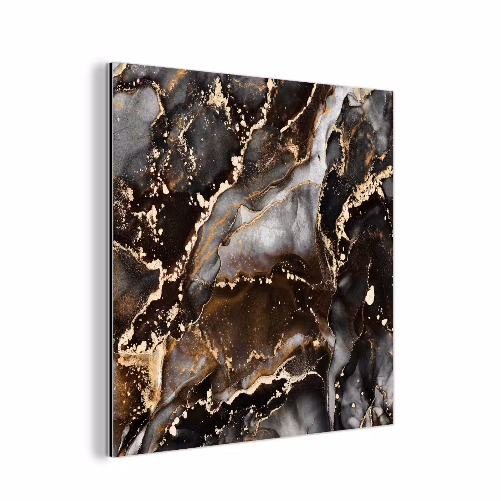 Aluminium schilderij - Marmer - Goud - Glitter - Luxe — 1