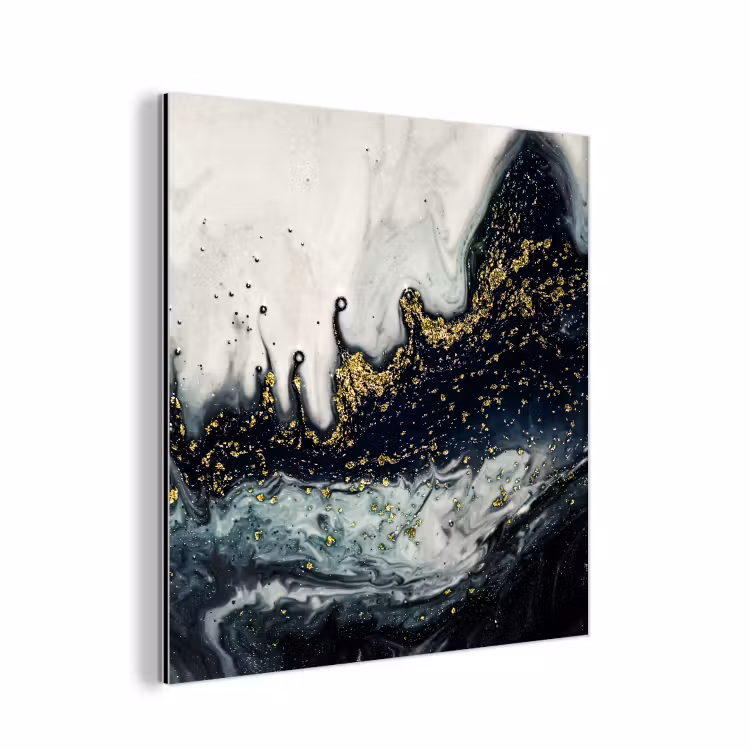 Aluminium schilderij - Marmer - Abstract - Goud - Luxe — 1