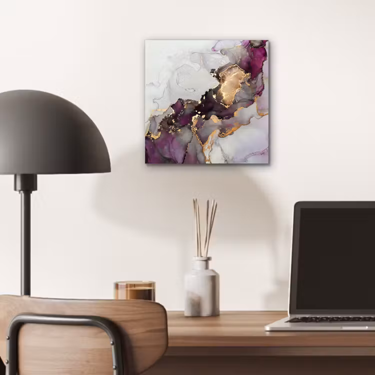 Aluminium schilderij - Marmer - Abstract - Goud - Paars — 6