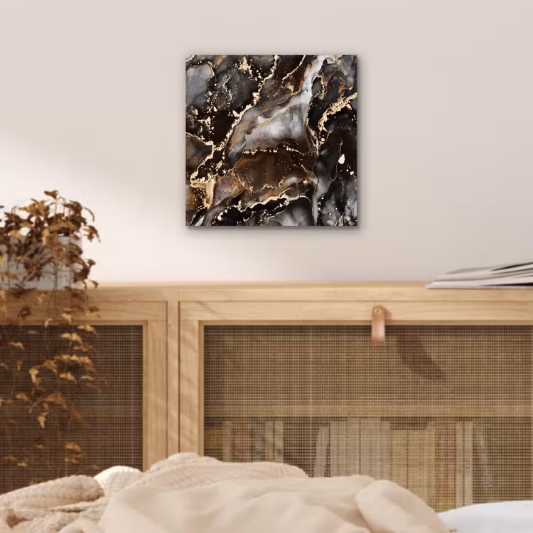 Aluminium schilderij - Marmer - Goud - Glitter - Luxe — 4
