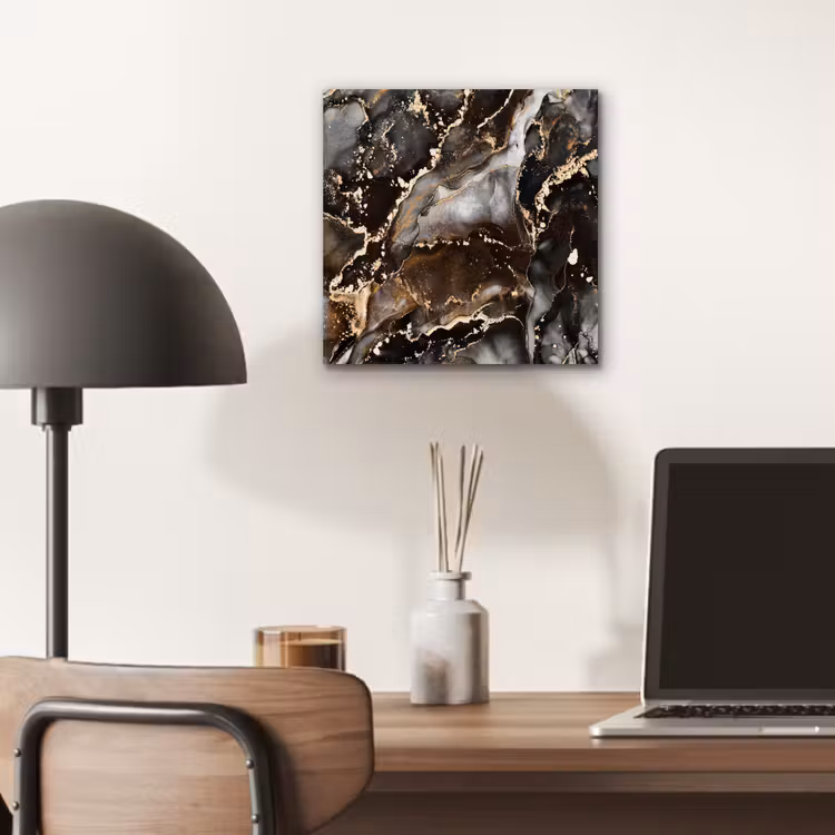 Aluminium schilderij - Marmer - Goud - Glitter - Luxe — 6