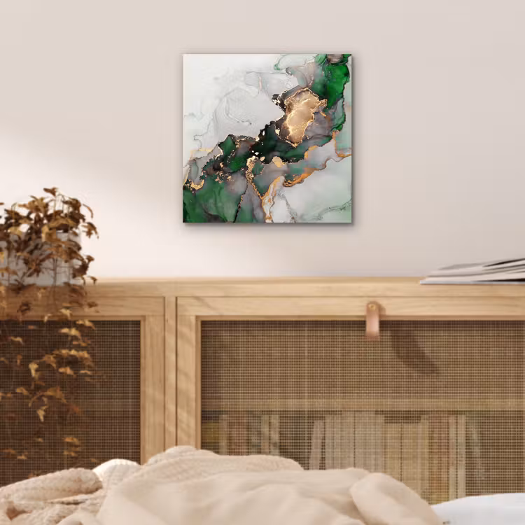 Aluminium schilderij - Marmer - Goud - Groen - Luxe — 4