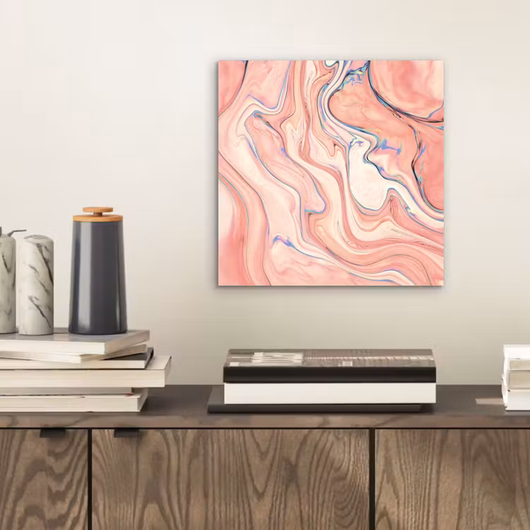 Aluminium schilderij - Marmer - Pastel - Roze - Blauw - Marmerlook - Abstract — 2