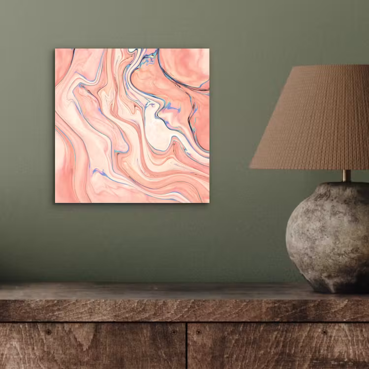 Aluminium schilderij - Marmer - Pastel - Roze - Blauw - Marmerlook - Abstract — 3