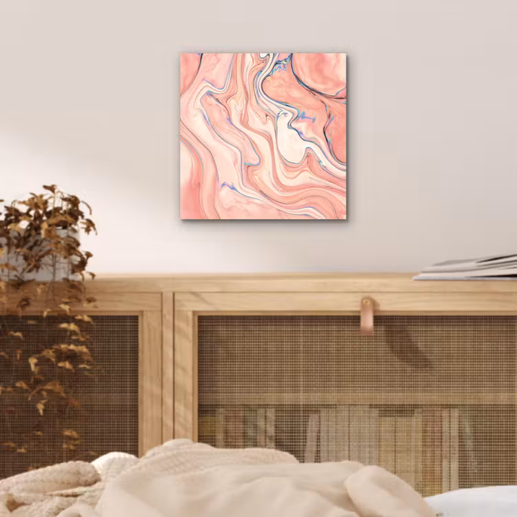Aluminium schilderij - Marmer - Pastel - Roze - Blauw - Marmerlook - Abstract — 4