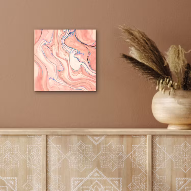 Aluminium schilderij - Marmer - Pastel - Roze - Blauw - Marmerlook - Abstract — 5