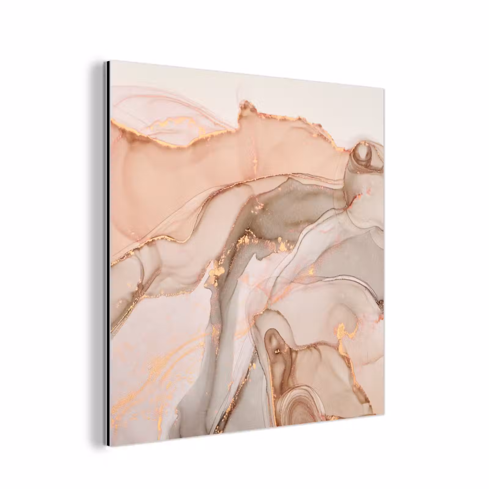 Aluminium schilderij - Marmer - Roze - Rosé — 1