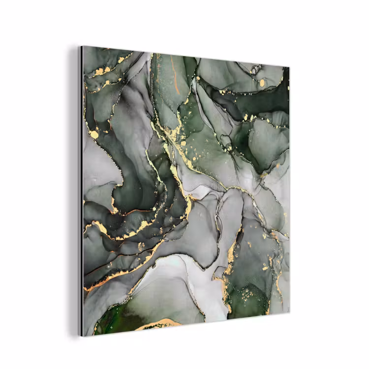 Aluminium schilderij - Luxe - Marmer - Groen — 1