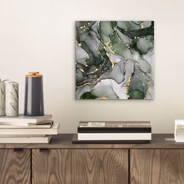 Aluminium schilderij - Luxe - Marmer - Groen — 2