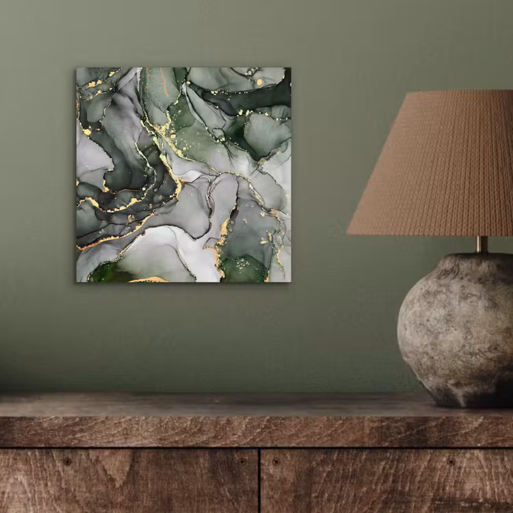 Aluminium schilderij - Luxe - Marmer - Groen — 3