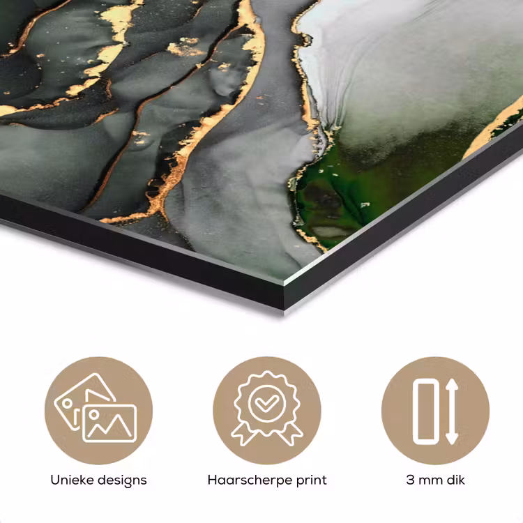 Aluminium schilderij - Luxe - Marmer - Groen — 7