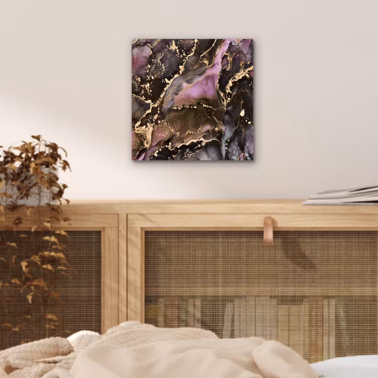 Aluminium schilderij - Marmer - Gold - Steen - Abstract — 4
