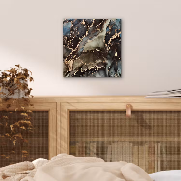 Aluminium schilderij - Marmer - Goud - Groen — 4