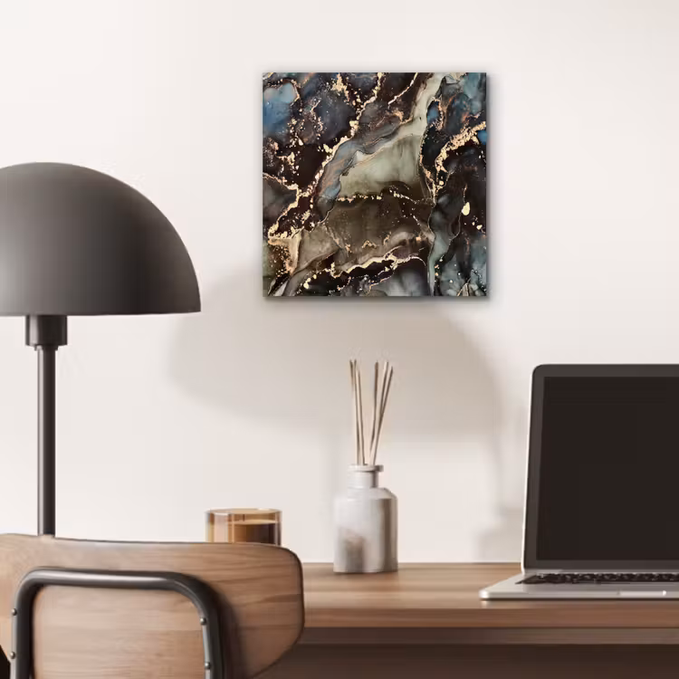 Aluminium schilderij - Marmer - Goud - Groen — 6