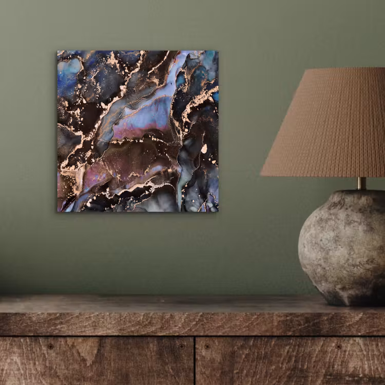 Aluminium schilderij - Marmer - Goud - Rosé — 3