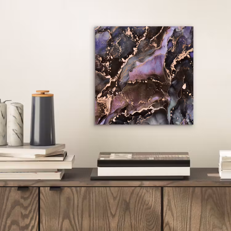 Aluminium schilderij - Marmer - Goud - Roze — 2