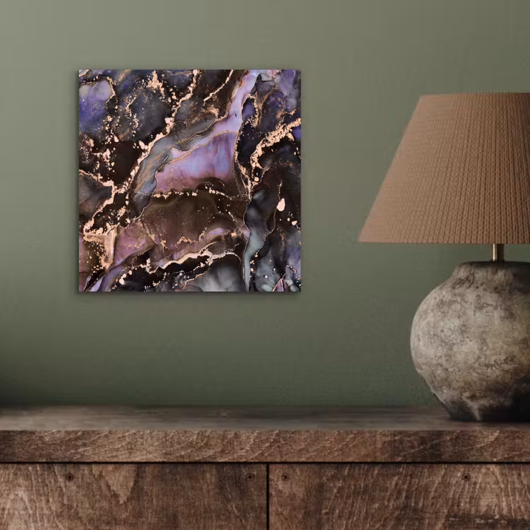 Aluminium schilderij - Marmer - Goud - Roze — 3