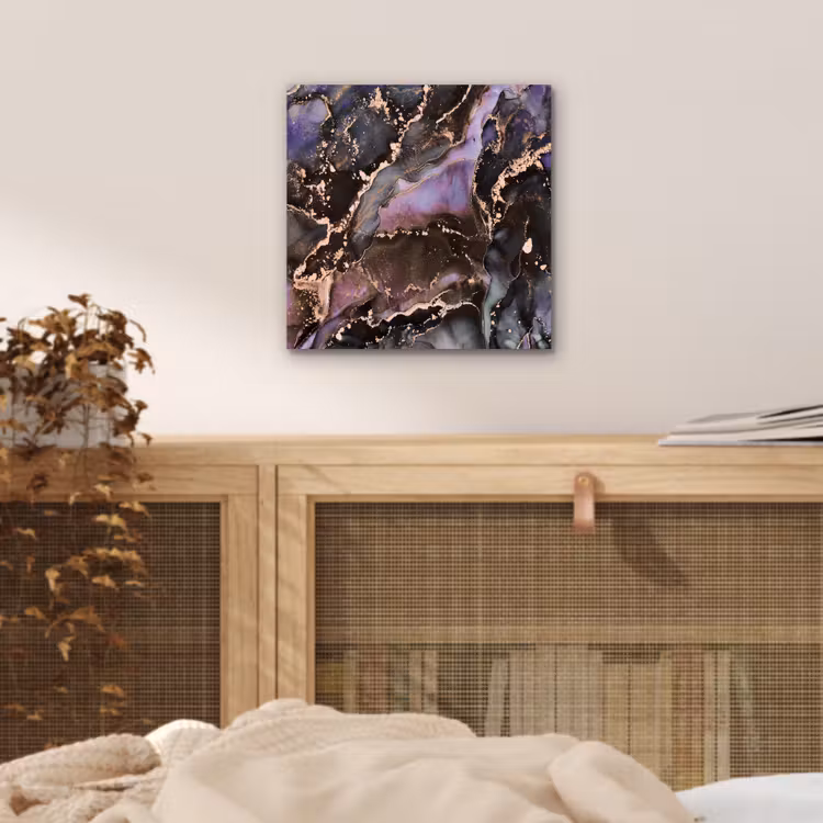 Aluminium schilderij - Marmer - Goud - Roze — 4
