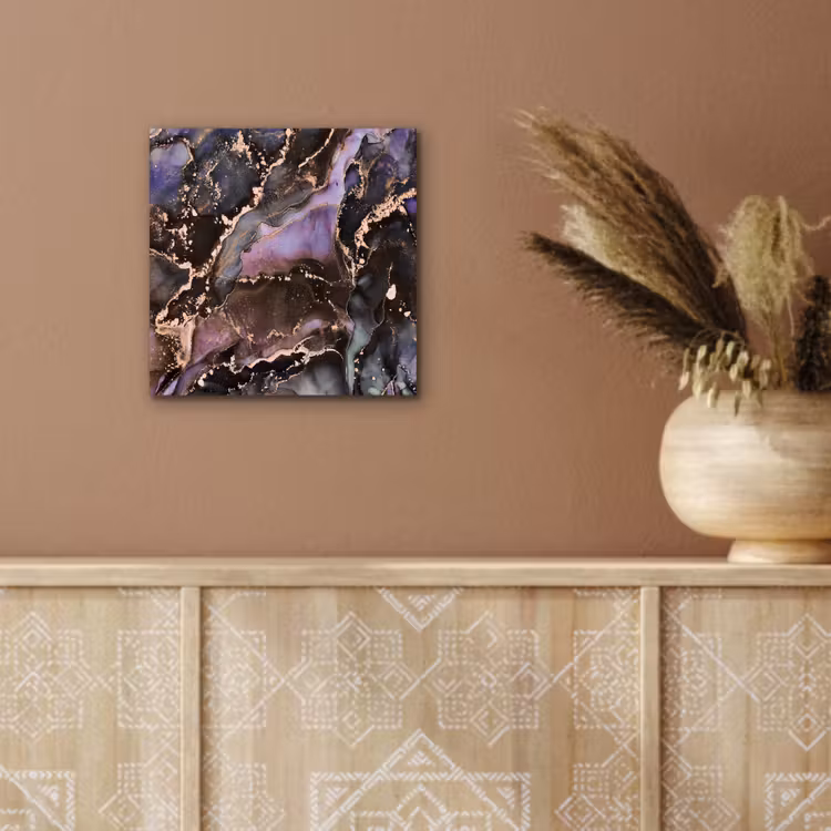 Aluminium schilderij - Marmer - Goud - Roze — 5