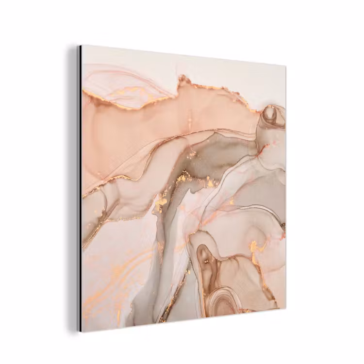 Aluminium schilderij - Marmer - Roze - Rosé — 1