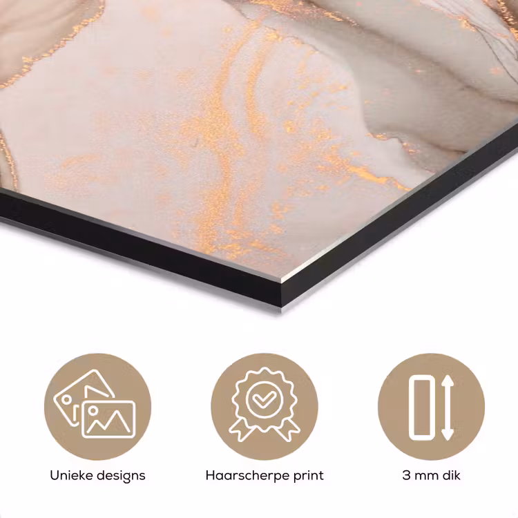 Aluminium schilderij - Marmer - Roze - Rosé — 7