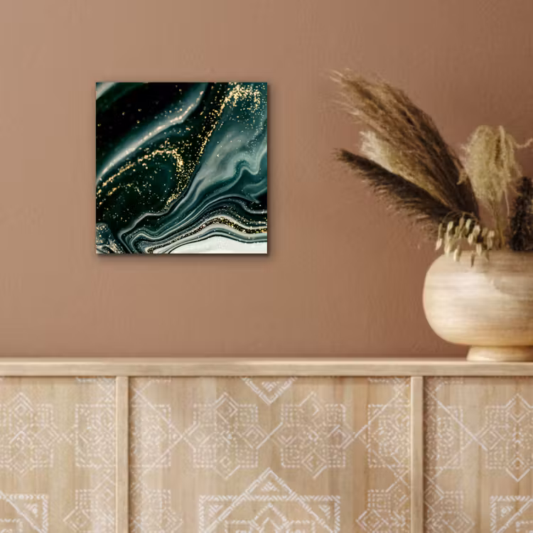Aluminium schilderij - Marmerlook - Goud - Groen - Glitter - Design - Marmer — 5
