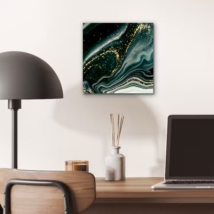 Aluminium schilderij - Marmerlook - Goud - Groen - Glitter - Design - Marmer — 6