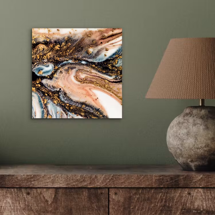 Aluminium schilderij - Marmerlook - Goud - Zwart - Glitter - Chic — 3