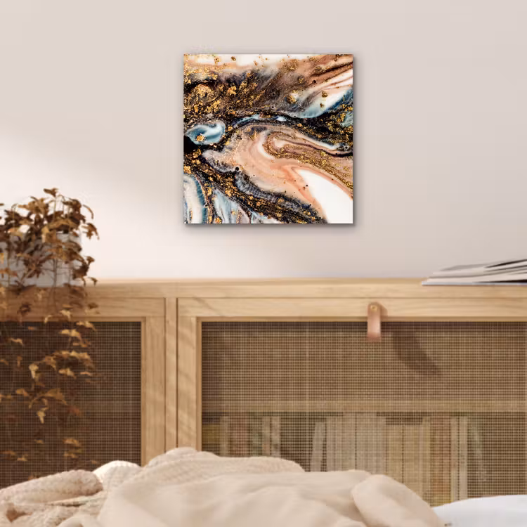 Aluminium schilderij - Marmerlook - Goud - Zwart - Glitter - Chic — 4