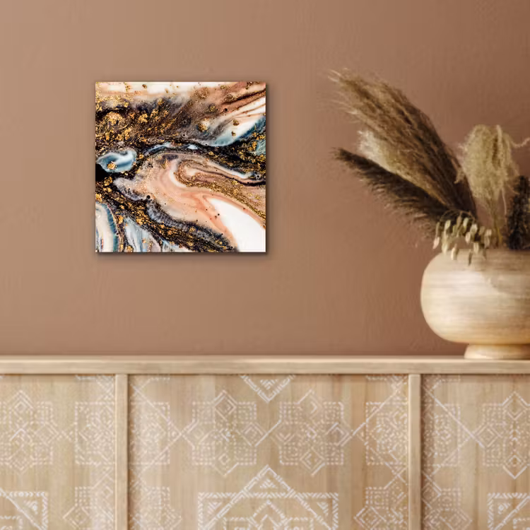 Aluminium schilderij - Marmerlook - Goud - Zwart - Glitter - Chic — 5