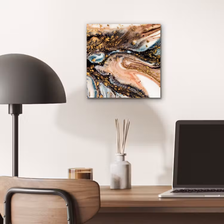 Aluminium schilderij - Marmerlook - Goud - Zwart - Glitter - Chic — 6
