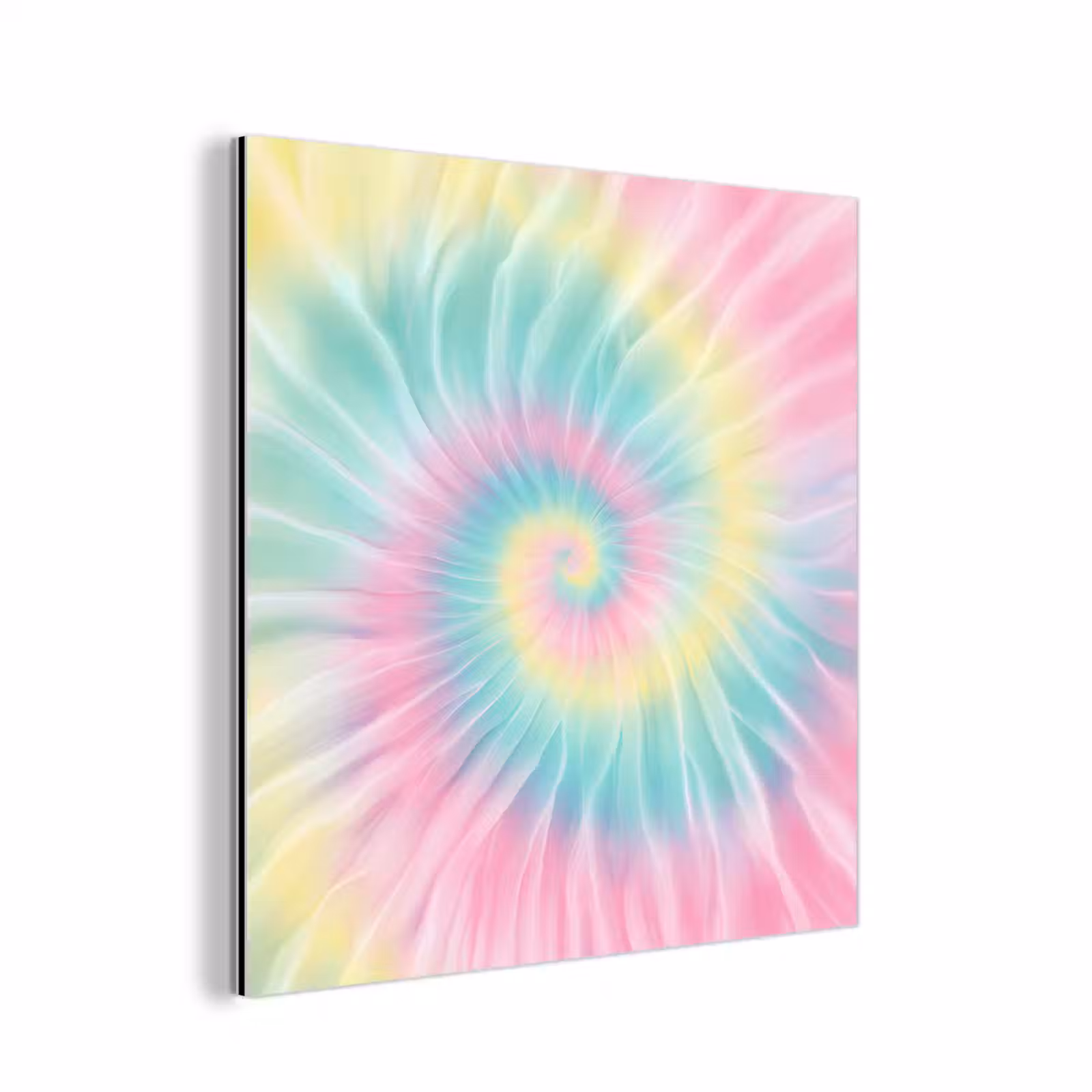 Aluminium schilderij - Pasteltinten - Tie dye - Roze — 1