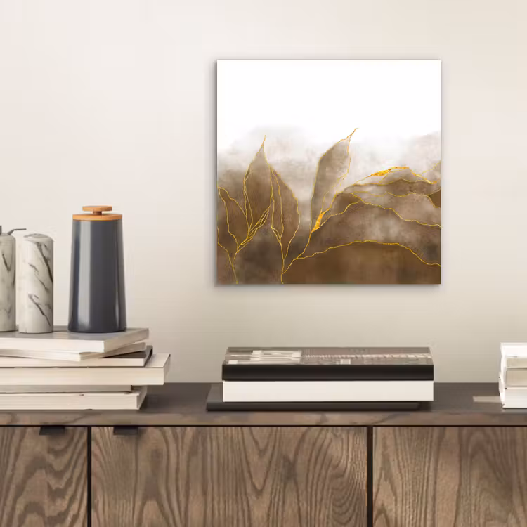 Aluminium schilderij - Marmer - Goud - Bruin - Textuur - Marmerlook — 2