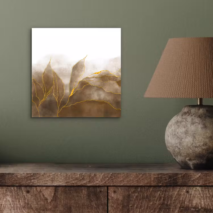 Aluminium schilderij - Marmer - Goud - Bruin - Textuur - Marmerlook — 3