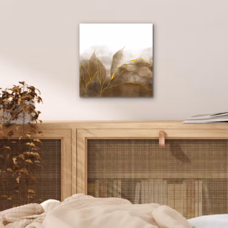 Aluminium schilderij - Marmer - Goud - Bruin - Textuur - Marmerlook — 4