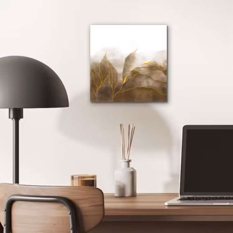 Aluminium schilderij - Marmer - Goud - Bruin - Textuur - Marmerlook — 6