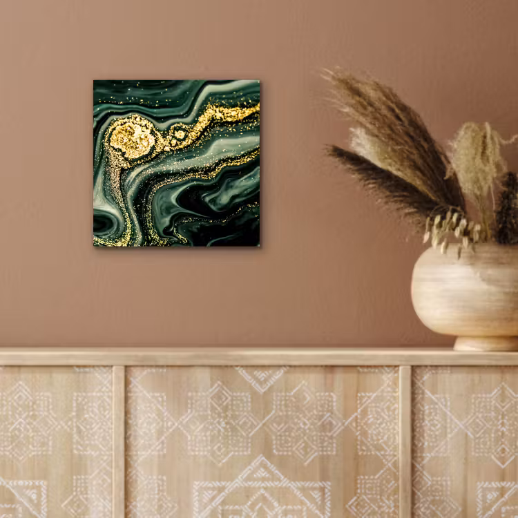 Aluminium schilderij - Marmer - Goud - Glitter - Groen - Marmerlook - Luxe — 5